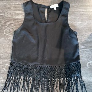 Monteau top with fringe detail